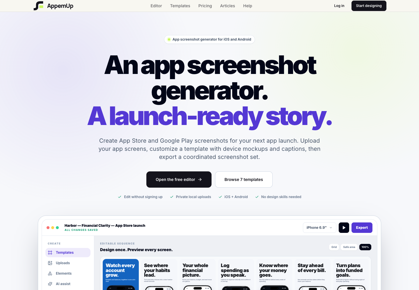 Screenshot of the live AppemUp website